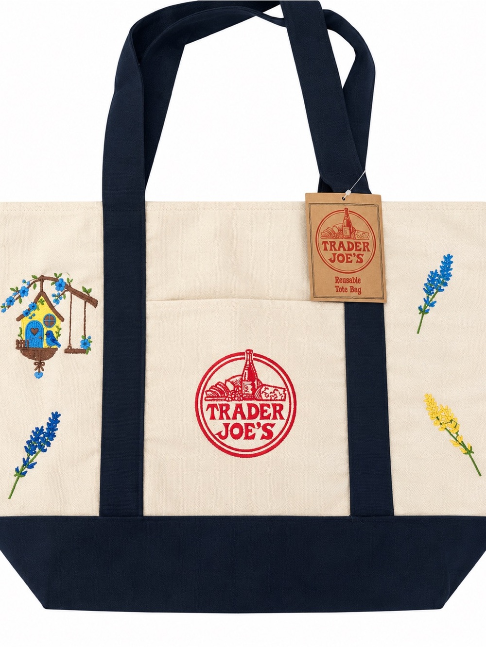 🌻Trader Joe’s Large Canvas Tote NWT
